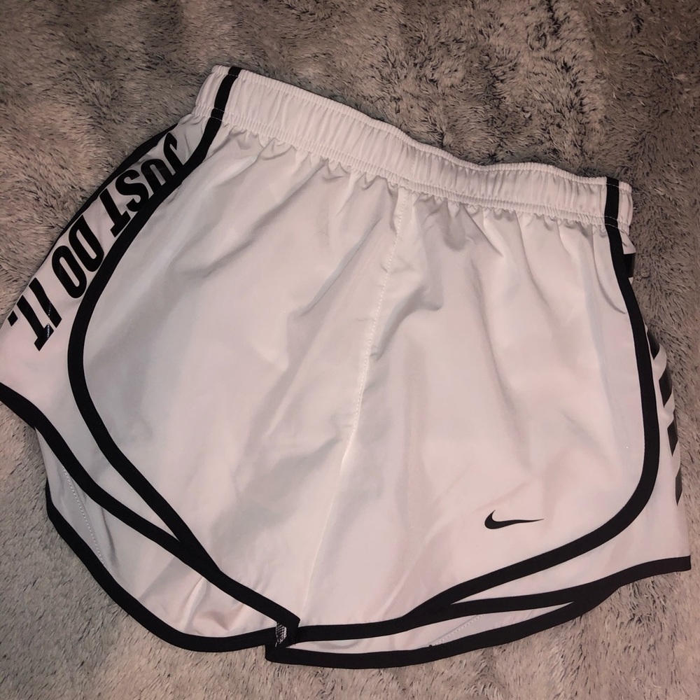 white nike dri-fit shorts